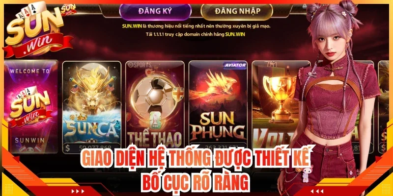 Giao diện hệ thống được thiết kế bố cục rõ ràng 